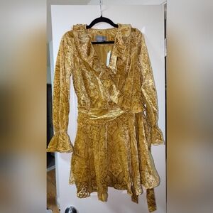 Anthropologie V-Neck Velvet Mini Dress